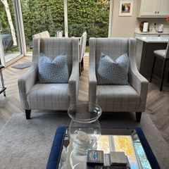 Pair of Bespoke Colefax & Fowler Wingback Armchairs