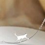Silver Cat Pendant Whimsical & Minimalist Charm Image 3