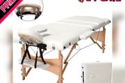 Portable Massage Bed Table - 3-Section Foldable Beauty Couch for Reiki Therapy Treatment Salon Healing - Metal Headrest Support/Carry Bag (FREE POSTAGE)