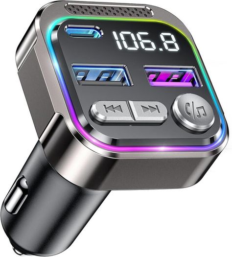 Bluetooth Car Adapter, Radio Receiver Audio FM Transmitter, Wireless Hands Free Phone Digital Kit, USB C QC PD 36W Fast Charger for 12V/24V Cigarette Lighter, U Disk MP3 Music Player Device