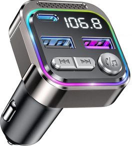 Bluetooth Car Adapter, Radio Receiver Audio FM Transmitter, Wireless Hands Free Phone Digital Kit, USB C QC PD 36W Fast Charger for 12V/24V Cigarette Lighter, U Disk MP3 Music Player Device