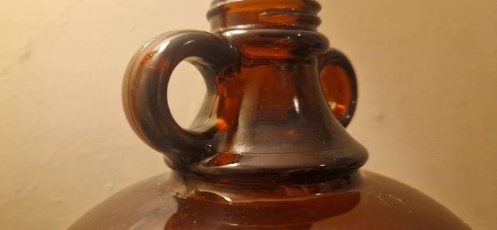 A Large Antique Scottish Amber Glass Demijohn 1920s UGB