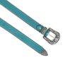 Unisex Premium Teal Genuine Leather Belt Vintage Engraved Silver Buckle Image 7