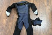 Scuba SUBEA XL Men's diving semi-dry wetsuit 7 mm neoprene blue grey