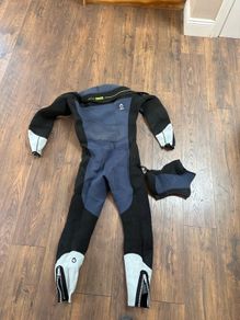 Scuba SUBEA XL Men's diving semi-dry wetsuit 7 mm neoprene blue grey