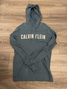 Calvin Klein Mens Hoodie Blue Size Small
