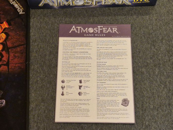 Atmosfear The Gatekeeper DVD Board Game (Complete) - FREE SHIPPING
