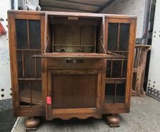 Vintage Oak Bureau & Cabinet