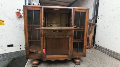 Vintage Oak Bureau & Cabinet