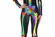 Women Halloween Costume 3D Print Long Sleeve Skinny Skeleton Catsuit Cosplay Jumpsuit (MULTIPLE STYLES)