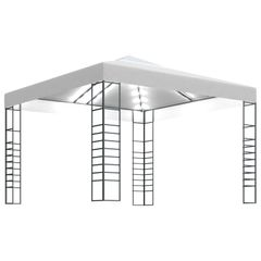 Garden Marquee with String Lights 3x3 m White