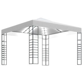 Garden Marquee with String Lights 3x3 m White