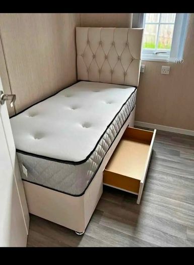 New Single Divan beds. Single tufted memory foam mattress. Drawer storage and multiple designs for Headboard available