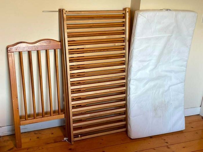 Large Brown Baby Cot + Mattress | Great Condition