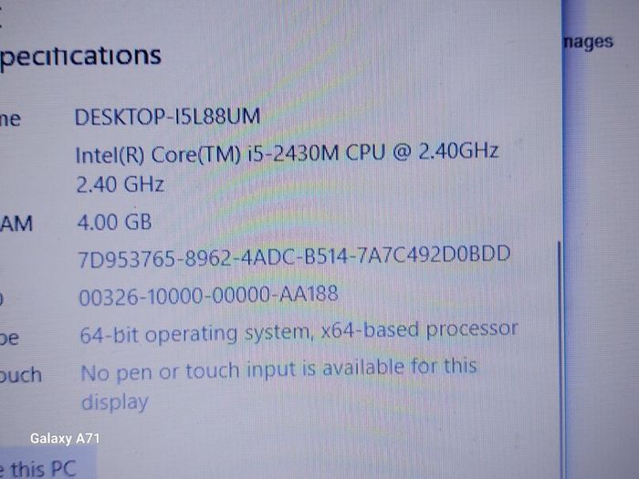 Samsung Notebook Model NP300E5A, Intel Core i5-2430M CPU, 2.4GHz, 4 GB Ram, 600GB HDD, Windows 10, Microsoft Edge, Chrome and VLC