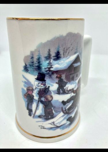 Vintage Mug / Cup Winter Scene
