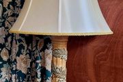 Vintage 3ft ceramic lamp with shade