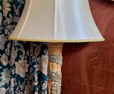Vintage 3ft ceramic lamp with shade
