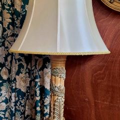 Vintage 3ft ceramic lamp with shade