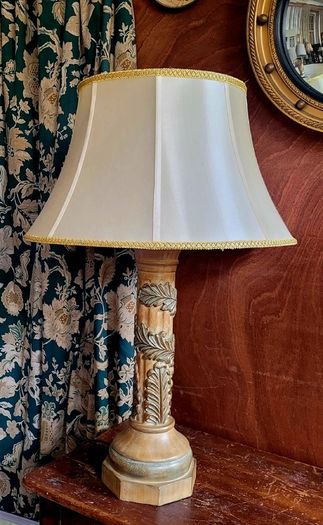 Vintage 3ft ceramic lamp with shade