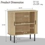 Buffet Storage Cabinet for Living Room, Kitchen Cupboard with Tambour Sliding Door, Storage Unit for Modern Home Dinning Room,Nature Image 4