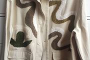 Zara cream jacket with textured embroidery - Size XL - Never worn