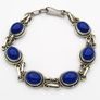 Vintave 925 Sterling Silver & Lapis Lazuli Bracelet Image 3
