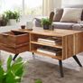Wood Coffee Table for Living Room  95 cm with Storage Image 4