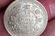 1944 silver 1/4 rupee