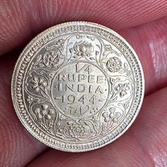 1944 silver 1/4 rupee