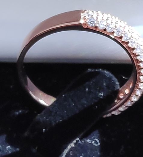 925 Sterling silver Rose Gold CZ micro pave ring
