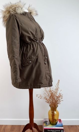 New look khaki parka jacket size UK 8 barely worn
