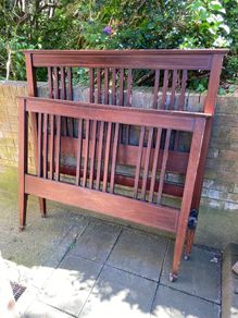 Antique Edwardian Mahogany Double Bed Set 54 inch