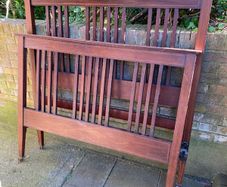 Antique Edwardian Mahogany Double Bed Set 54 inch
