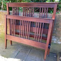 Antique Edwardian Mahogany Double Bed Set 54 inch