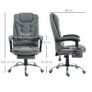 Office chair with footrest, desk chair, adjustable backrest, height-adjustable, Gray+Black+Silver Image 2