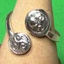 Hand made silver Celtic triskele adjustable ring. Size O plus or minus one size Image 7