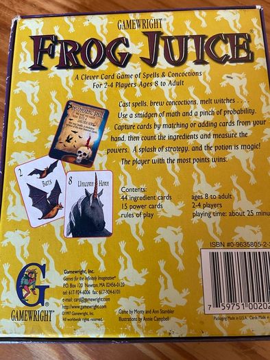 Gamewright - Frog Juice - Vintage Game