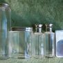 Antique Edwardian 1800s Set 5  Apothecary Bottles Ground-Glass Stoppers, Glass Vanity Pin Bottles Jars Image 5