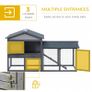 Wooden Rabbit Hutch Outdoor, Double Tier Guinea Pig Hutch, Small Animal House Water-Resistant Roof Ramp Image 3