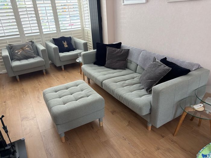 Complete sofa suite - 3-Seater Sofa, 2 Armchairs & Footstool