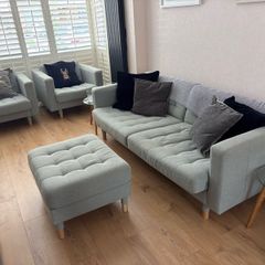 Complete sofa suite - 3-Seater Sofa, 2 Armchairs & Footstool
