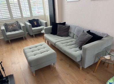 Complete sofa suite - 3-Seater Sofa, 2 Armchairs & Footstool