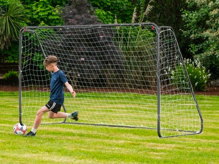 Brand New 10ft x 6ft Metal Football Goal Grey