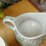 Green transferware , vintage English Ironstone Tableware ,sugar bowl and jug Image 6