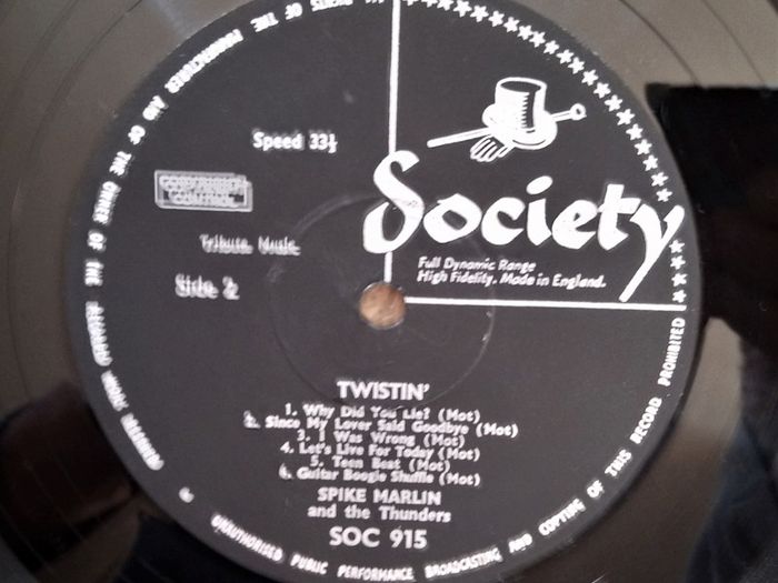 Twisting'with Spike Marlin and The Thunders.Original First press.Lp.UK.Society.Excellent cond.