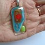 Fused glass pendant, Necklace, Jewellery,Stainless steel chain, Pendant Image 7
