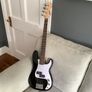 Squier ( by Fender ) Mini Precision Bass Guitar (Black) and Harley Benton 20w Bass Amplifier Image 2