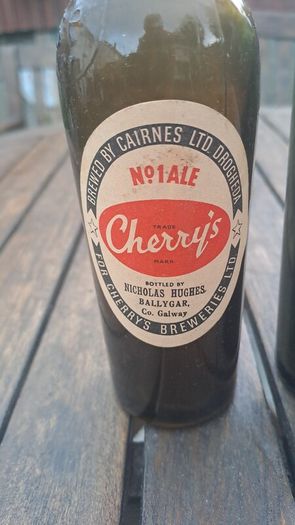 Pair of Vintage Cherry's Ale Bottles fBrewed in Droghada & New Ross