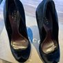 100% Authentic Gucci black velvet peep-toe pumps. Brand New Heels Image 6